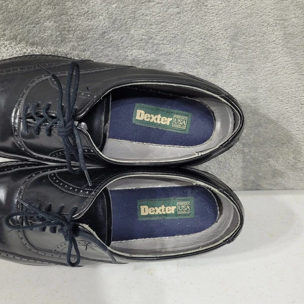 Dexter Oxfords Mens 11M Black Leather Wingtip Made In USA Dress Shoes